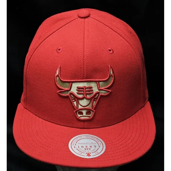 Chicago Bulls Mitchell & Ness Chrome Elements 40th Anniversary Snapback Hat NWT!